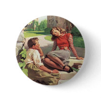 Vintage College Coeds in Love Pin