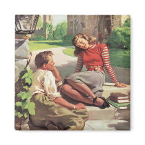 Vintage College Coeds in Love Magnet