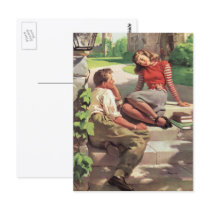 Vintage College Coeds in Love Post Cards