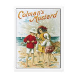 Vintage Colman's Mustard Kids On the Beach Ad Post Card