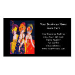 Vintage Colourful Deco Women with Jewellery Business Card Template
