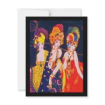 Vintage Colourful Deco Women with Jewellery