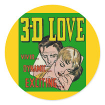 Vintage Comic Book Art - 3D LOVE Sticker