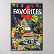 Vintage comic strips - poster