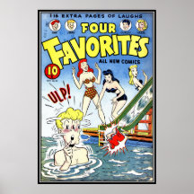 Vintage comic strips - poster