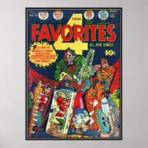 Vintage comic strips - poster