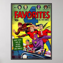 Vintage comic strips - poster