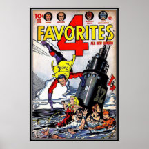 Vintage comic strips - poster
