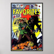 Vintage comic strips - poster