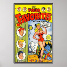 Vintage comic strips - poster