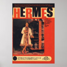 Vintage communist 1970 fur ad, romanian, HERMES Print