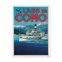 Vintage Como Lake Italian travel advert Postcards