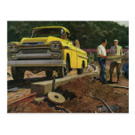 Vintage Construction Site; Architect and Client Postcard