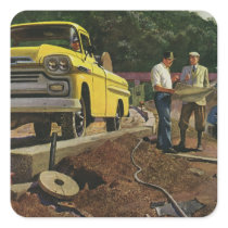 Vintage Construction Site; Architect and Client Sticker