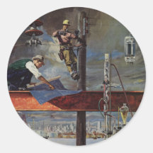 Vintage Construction Sticker