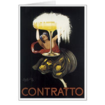 Vintage Contratto Champagne Poster Art print Card