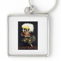 Vintage Contratto Champagne Poster Art print Key Chains