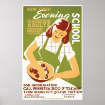Vintage Cooking School WPA Poster