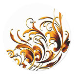 Vintage Copper Round Sticker