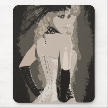 Vintage Corset Art Back Mousepad
