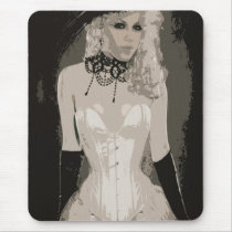 Vintage Corset Art Front  Mousepad