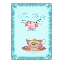 Vintage Country Bridal Shower Tea Party Invitation