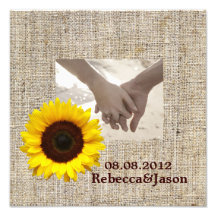 vintage country burlap  yellow sunflower wedding photo print