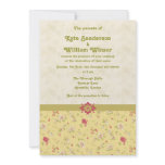 vintage country flowers wedding invitation card