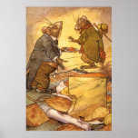 Vintage Country Mouse, City Mouse Aesop's Fable Poster