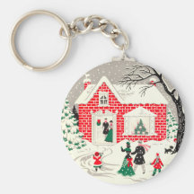 Vintage Countryside Greetings Keychain