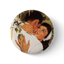 Vintage Couple in a Loving Embrace Pinback Button
