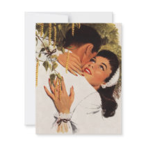 Vintage Couple in a Loving Embrace Invite
