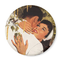 Vintage Couple in a Loving Embrace Magnets