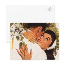 Vintage Couple in a Loving Embrace Postcards