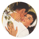 Vintage Couple in a Loving Embrace Sticker