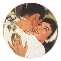 Vintage Couple in a Loving Embrace Sticker