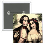Vintage Couple Valentine Square Button