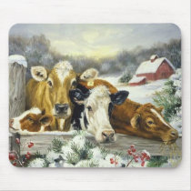 Vintage Cow Image Mouse Mats