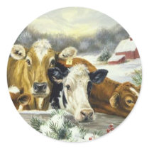 Vintage Cow Image Sticker