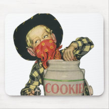 Vintage Cowboy Toy Gun Hand in the Cookie Jar Mouse Pads