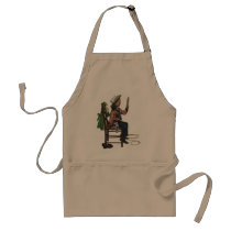 Vintage Cowgirl Looking in a Mirror, She's so Vain Apron