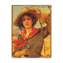 Vintage Cowgirl "Queen of the Ranch" Postcard