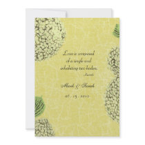 Vintage Crackle Hydrangea Wedding Invitation