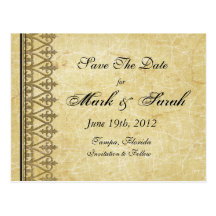 Vintage Crackled Parchment Collection Save The Dat Postcard