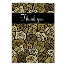 Vintage Cream and Beige roses Thank You Card