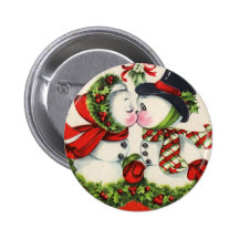 Vintage Crhistmas Kiss Buttons