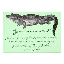 Vintage Crocodile Invitations