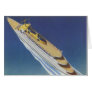 Vintage Cruise Ship in the Ocean Seen from Above Greeting Cards