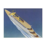 Vintage Cruise Ship in the Ocean Seen from Above Post Card