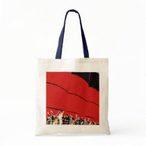 Vintage Cruise Ship Passengers Waving Goodbye Canvas Bags